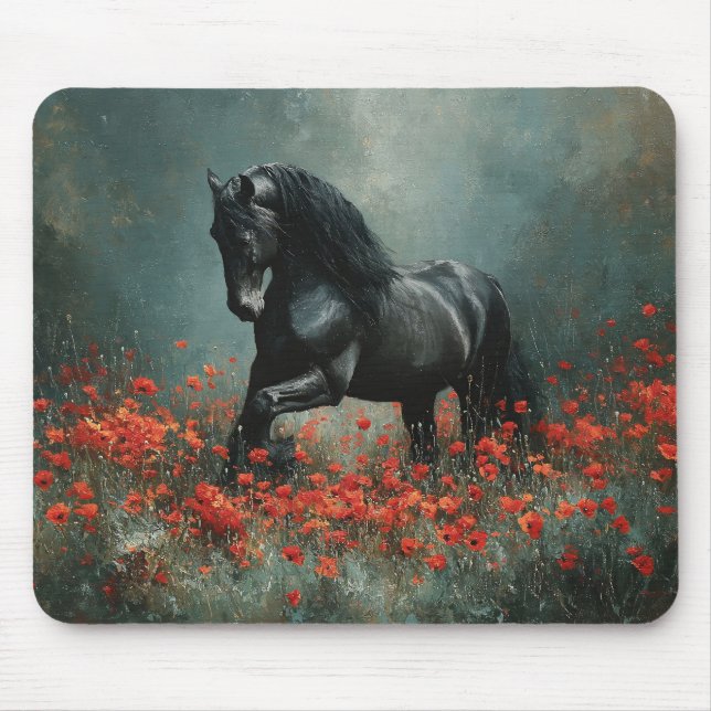 Mousepad Poppies Vermelhos do Estalão Negro (Frente)