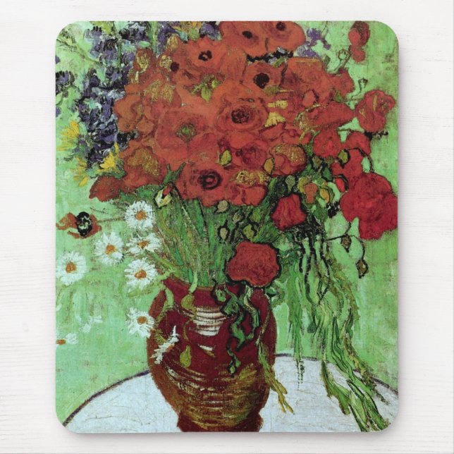Mousepad Poppies vermelhos e margaridas (F280)Van Gogh Fine (Frente)