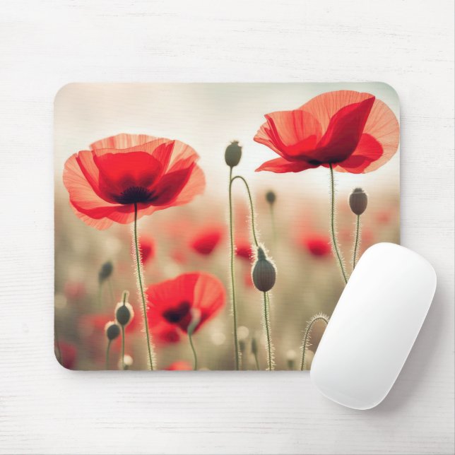 Mousepad Poppies vermelhos num campo (Com mouse)