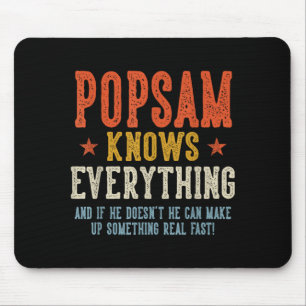 Mousepad Popsam sabe tudo dia dos pais retrô vintage