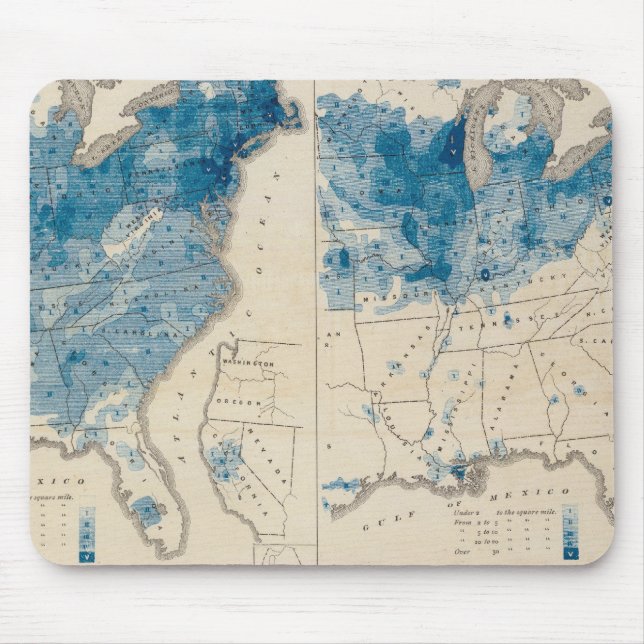 Mousepad População dos Estados Unidos censo 2 (Frente)