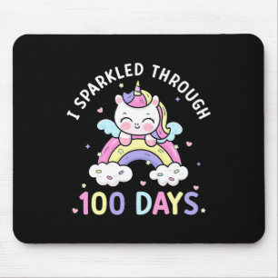 Mousepad Por 100 Dias, Meninas Unicórnio 100º Dia da Escola
