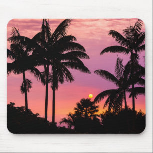 Mousepad Pôr do sol através das Palmeiras