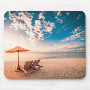 Mousepad Por do sol bonito da praia de Maldives