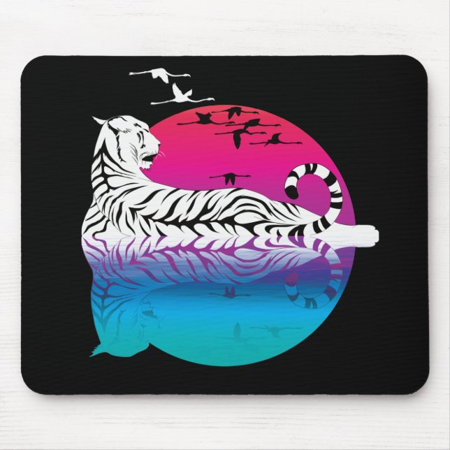 Mousepad Pôr do Sol Branco Tigre (Frente)