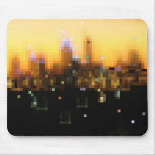 Mousepad por do sol brilhante da cidade das luzes