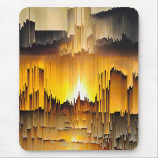 Mousepad Pôr do Sol com Falha Digital Abstrata