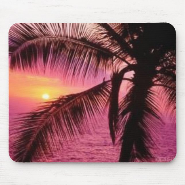 Mousepad Por do sol da palma (Frente)