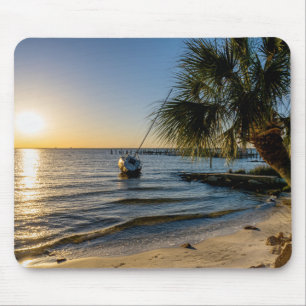 Mousepad Pôr do Sol da Palmeira Inclinada da Flórida Mousep
