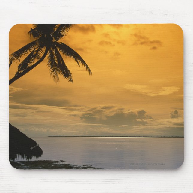 Mousepad Por do sol da praia (Frente)