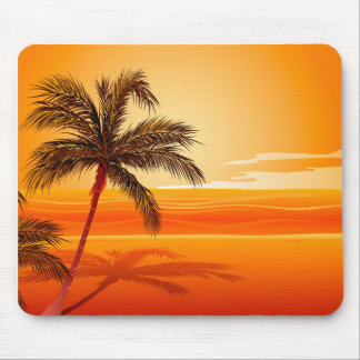 Mousepad Por do sol da praia da palmeira