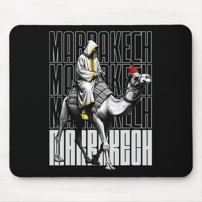 Mousepad Pôr do sol de camelo em Marrakech Marrocos Bandeir (Frente)