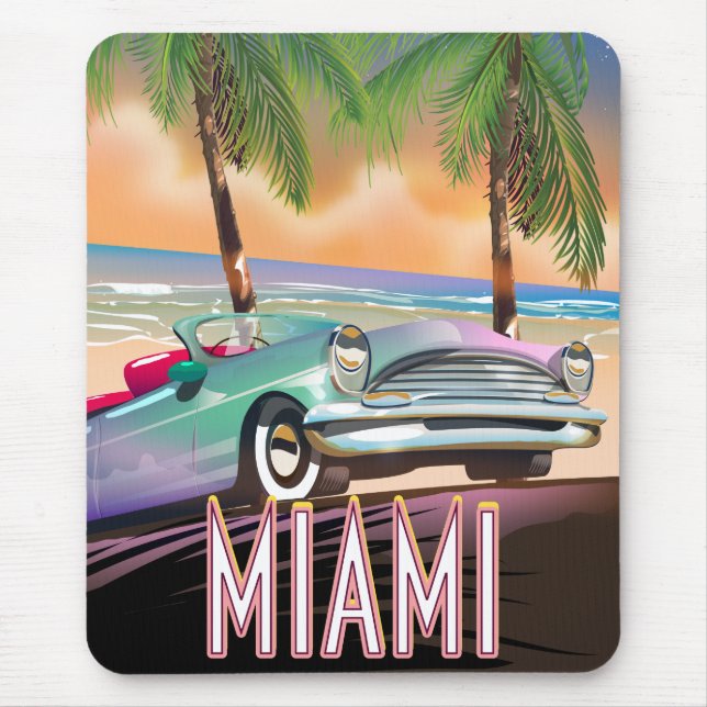 Mousepad pôr do sol de Miami (Frente)