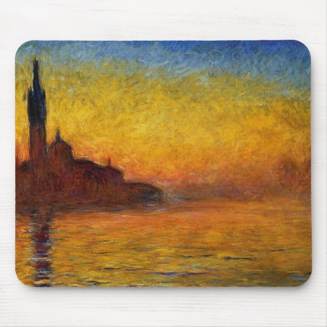 Mousepad Pôr do Sol de Monet Veneza Colorido Impressionismo (Frente)