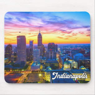 Mousepad Pôr do Sol Deslumbrante Sobre Indianapolis, Indian