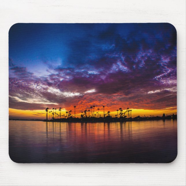 Mousepad - por do sol do arco-íris da baía da (Frente)