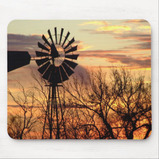 Mousepad Pôr do sol do moinho de vento do Texas
