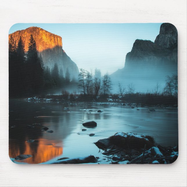 Mousepad Por do sol enevoado em Yosemite (Frente)