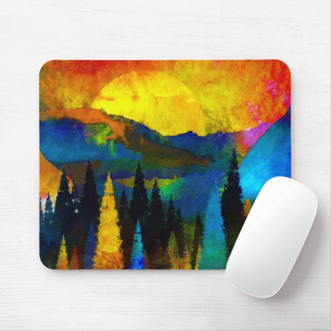 Mousepad Pôr do sol na montanha  (Com mouse)