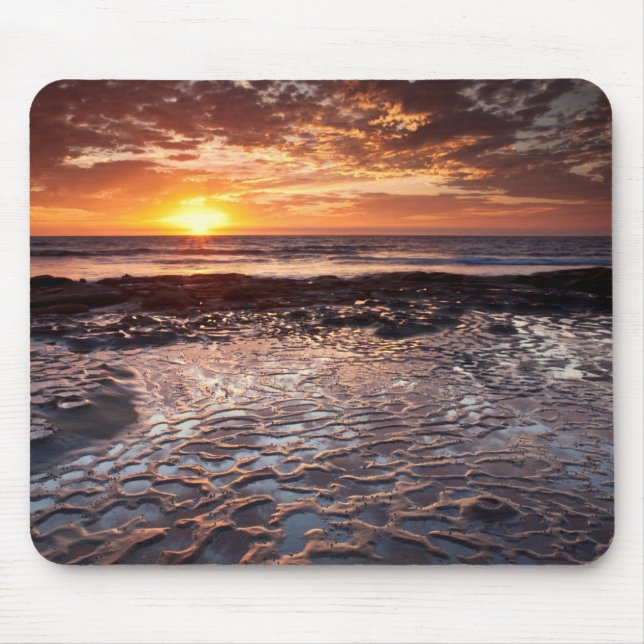 Mousepad Pôr do sol na praia, Califórnia (Frente)