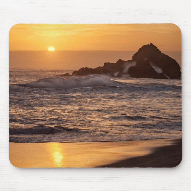 Mousepad Pôr do sol na praia de Pfeiffer (Frente)
