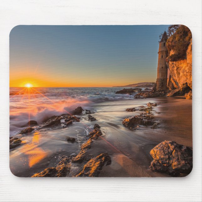 Mousepad Pôr do sol na Praia Victoria (Frente)