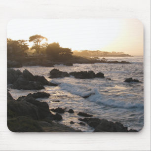Mousepad Por do sol pacífico do bosque