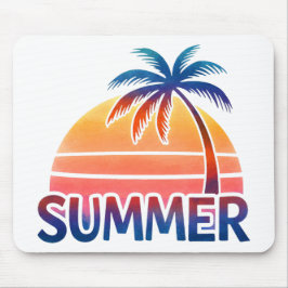 Mousepad Pôr do sol retrô de verão palmeira