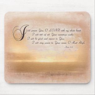 Mousepad Por do sol & salmos/versos inspirados da bíblia
