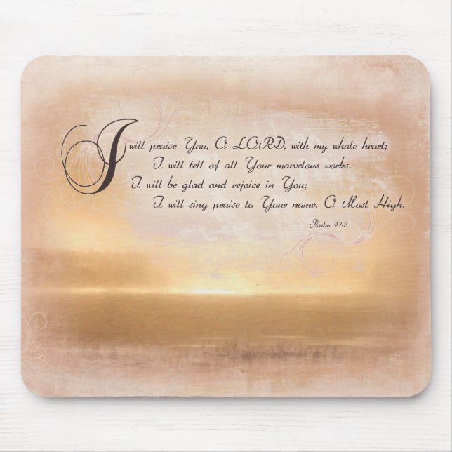 Mousepad Por do sol & salmos/versos inspirados da bíblia (Frente)