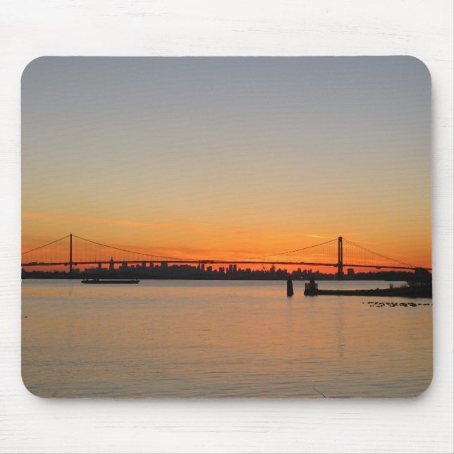 Mousepad Por do sol sob a ponte de Whitestone (Frente)