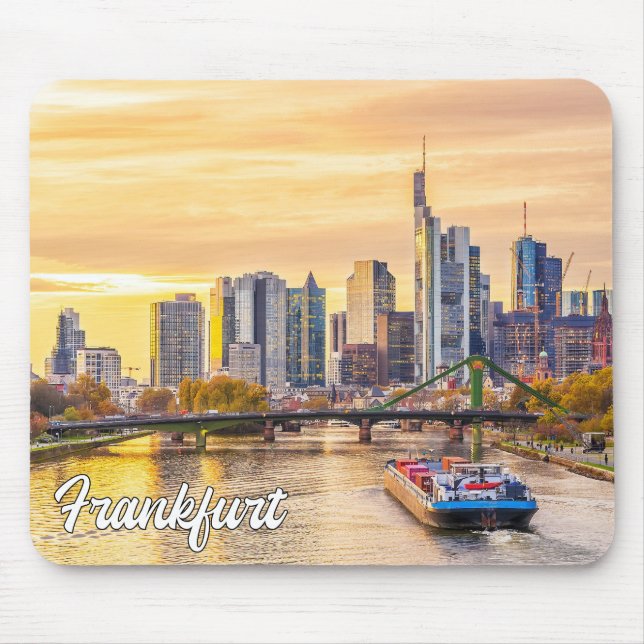 Mousepad Pôr do sol sobre Frankfurt, Alemanha (Frente)