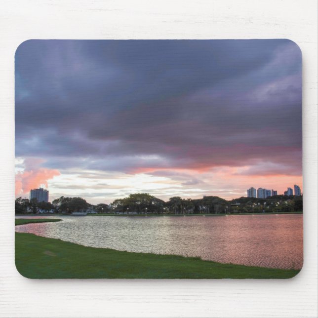 Mousepad Por do sol sobre o parque (Frente)