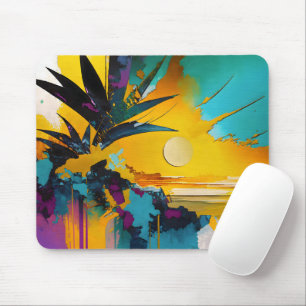 Mousepad Pôr do Sol Tropical – Arte Costeira Abstrata