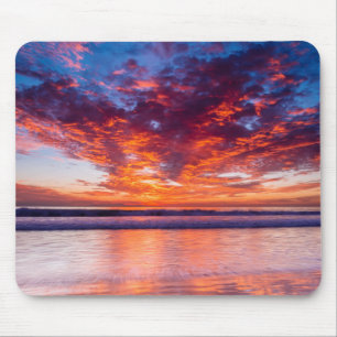 Mousepad Pôr do sol vermelho sobre o mar, Califórnia