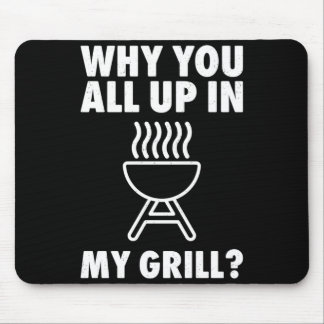 Mousepad Por que aí na churrasqueira churrasco grelhar pai 