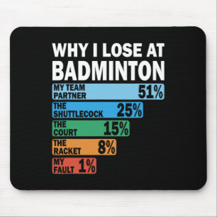 Mousepad Por Que Eu Perder Em Badminton Engraçado Minha Cul