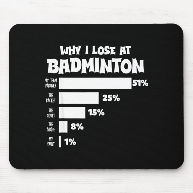 Mousepad Por Que Perco No Badminton Desculpas Divertidas Pe (Frente)