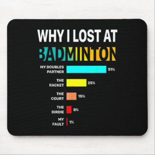 Mousepad Por que perco no badminton motivo engraçado jogar 