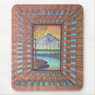 Mousepad Por Trás Dos Desenhos De Madeira