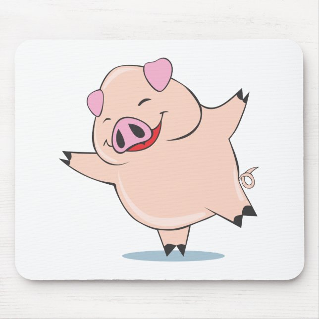 Mousepad Porco alegre da dança (Frente)