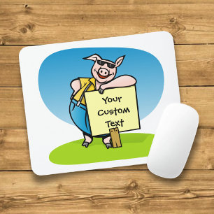 Mousepad Porco com sinal