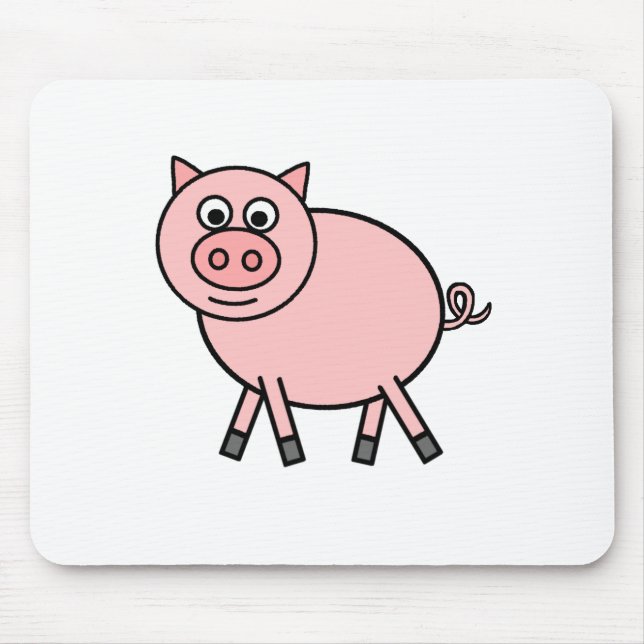Mousepad Porco cor-de-rosa (Frente)