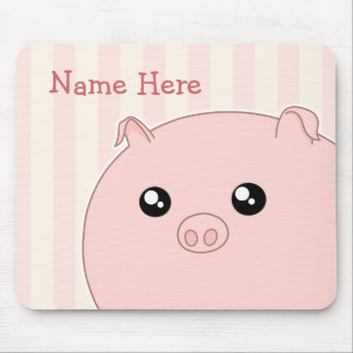 Mousepad Porco cor-de-rosa carnudo bonito de Kawaii