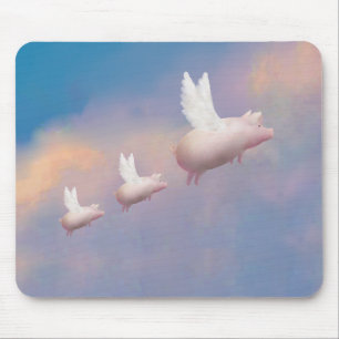 Mousepad porco do vôo com leitão do vôo