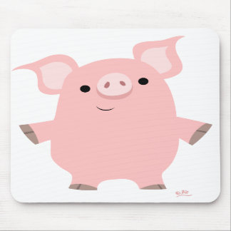 Mousepad Porco dos desenhos animados que levanta-se o