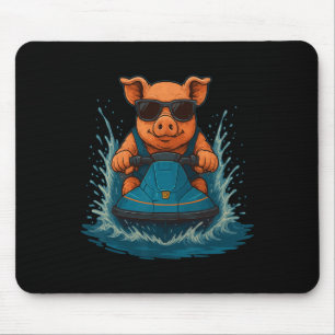 Mousepad Porco Legal De Óculos De Sol Fazendeiro Animal De