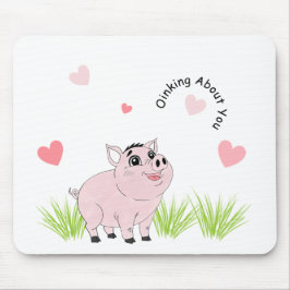 Mousepad Porco rosa fofo para o Dia dos Namorados