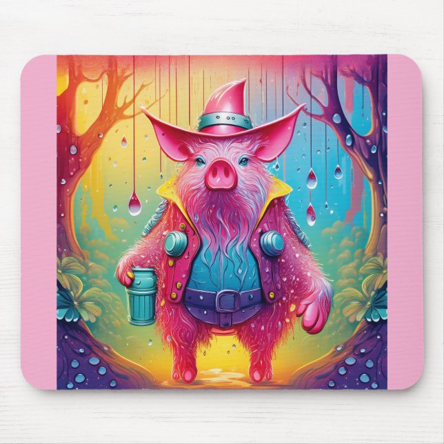 Mousepad Porco Rosa O Caubói (Frente)
