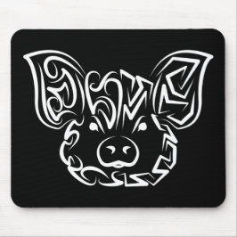 Mousepad Porco Tribal Negro e Branco